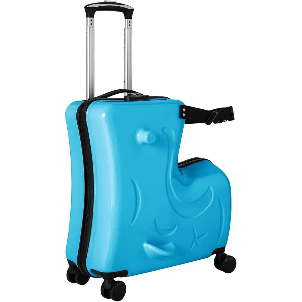 

Child Ride-On Trolley Suitcase - Multi-Functional with Lock, Unisex, 66lbs Load Bearing, Blue