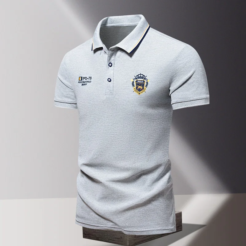 Men's high quality summer new lapel men's short sleeve polo shirt fringe embroidery business casual men's polo shirt M-4XL 903