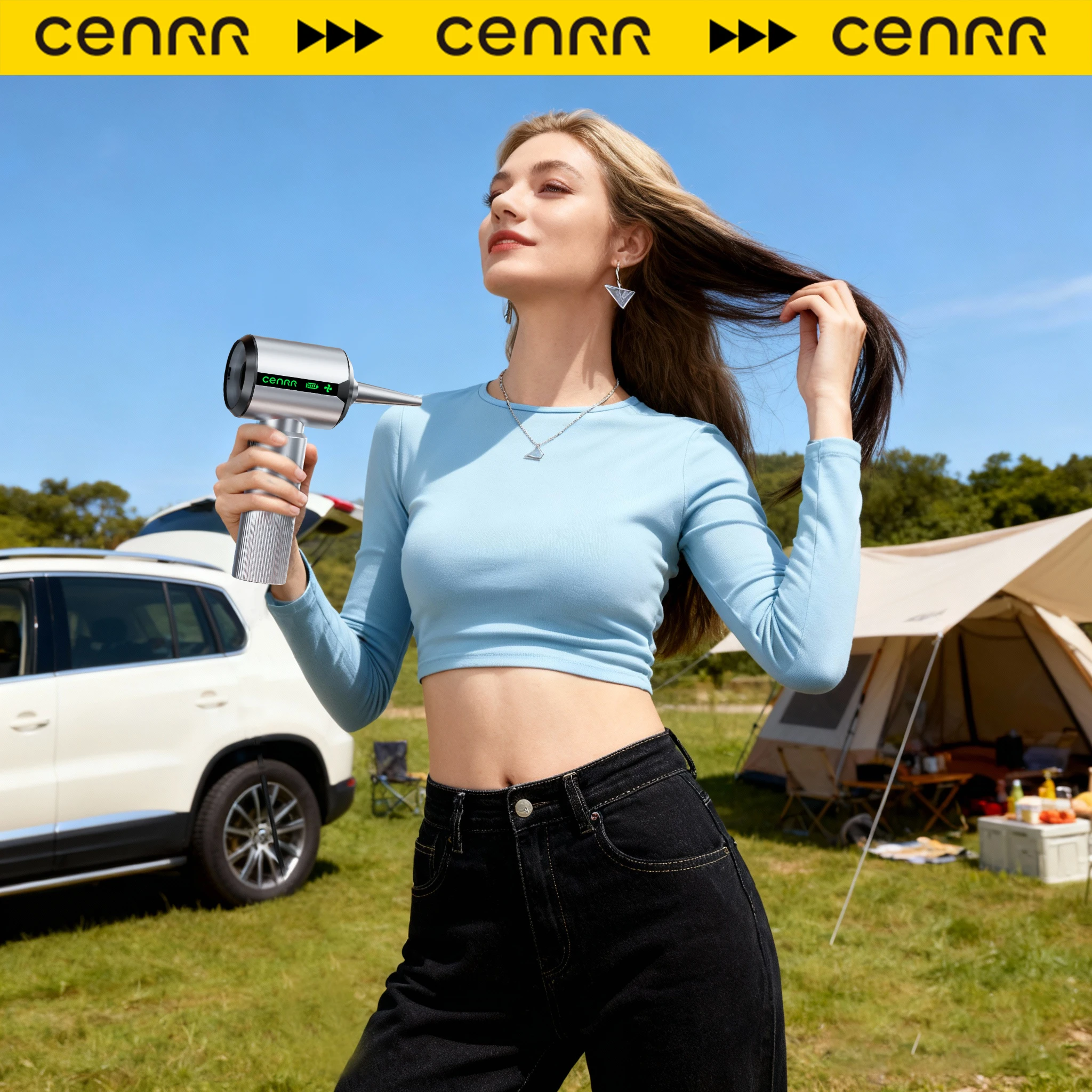 

Новый беспроводной мини-пылесос CENRR для автомобиля, мощный портативный ручной очиститель для авто с LED-дисплеем, функцией лампы и воздушного пистолета, 7500 мАч