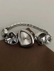 Women Watch Luxury Irregular Shaped Reloj Vintage Girls Watches Orologio Sliver Gold Bracelet Diamond Clock Ladies Wristwatch