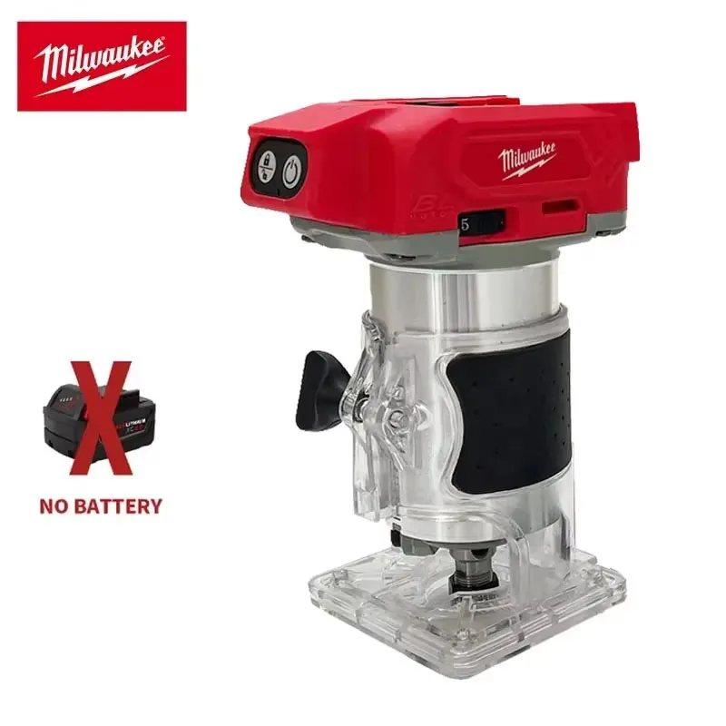 Milwaukee Borstelloze Elektrische Trimmer 800W 30000RPM Draadloze Compacte Router 5-Snelheden Houtbewerking Trimmer 18V Accu