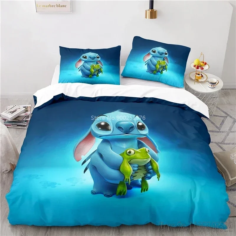  Lilo & Stitch Queen Love Child Duvet Cover Set HD Comforter Cover Bedclothes for Kids Bedding Sets Bedroom Decor