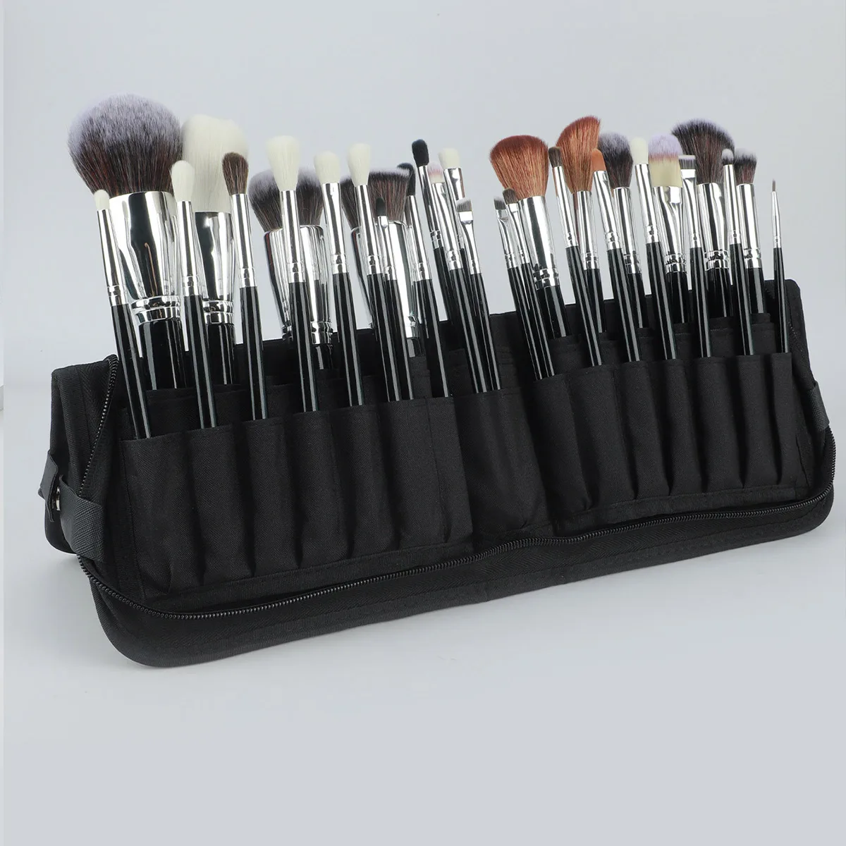 Set di pennelli per trucco naturale nero 30 pezzi con borsa fondotinta in polvere per sfumare fard sopracciglio ombretto professionale Maquillaje