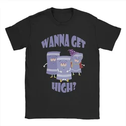 Towelie Wanna Get High Southparks Men's T Shirt Awesome Tee Shirt Short Sleeve O Neck T-Shirts Pure Cotton Printed Clothing