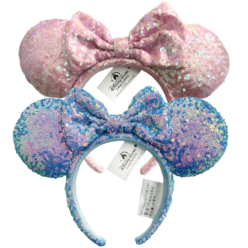 

Disney Minnie Mouse Ear Headbands Pink White Bow Hairbands Holiday Birthday Party Princess Decoration Cosplay Costume for Women