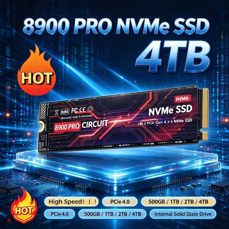 8900 PRO Hard Drive SSD M.2 NVME 1TB 2TB 4TB 500GB M2 2280 Internal Solid State Drive for Laptop PC Desktop High Speed Transfer