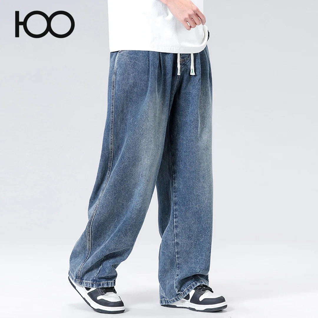 TY2503 chareiharper100 Men's jeans  spring and summer new products straight leg wide leg loose drawstring casual pants for men