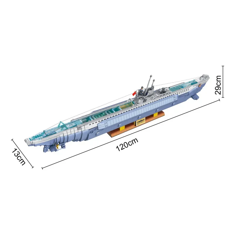 Blocos de construção submarinos criativos, série militar, brinquedos modelo DIY, US City Boy, VIIC militar, U-552, presentes de tijolo, WW2