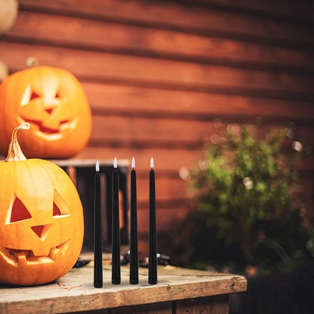 2 قطعة مصباح قضيب طويل Led لديكور حفلات الهالوين، ضوء عديم اللهب، شموع تعمل، مصباح ديكور، #3