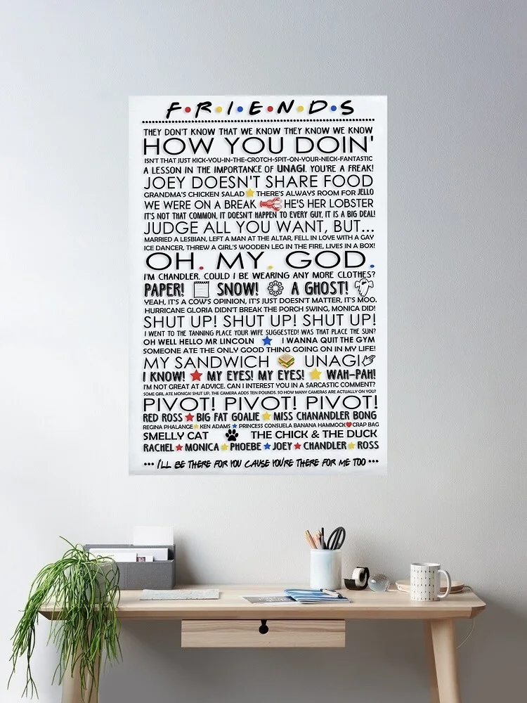 

Friends Quotes , Art Print Silk Poster Home Wall Decor