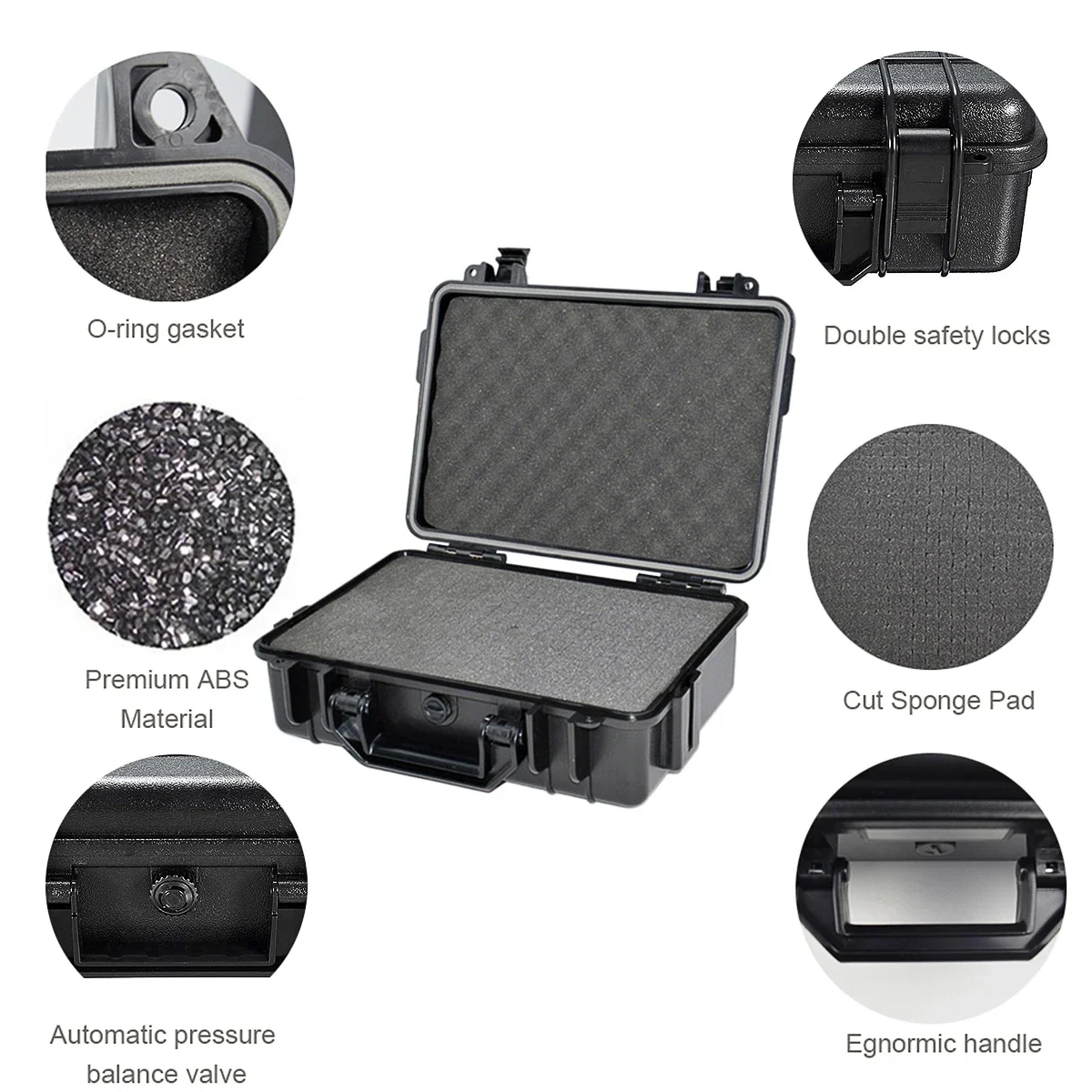 Waterproof 7 Sizes Hard Carry Case Bag Tool Kits with Sponge Storage Box Camera Safety Protector Organizer Hardware Tool box