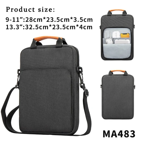 Imagen 2 del producto Bolsa para ordenador portátil a prueba de golpes de 13 pulgadas, bolso para iPad Air 13 2025, funda para ordenador portátil con múltiples bolsillos para Macbook, funda para tableta