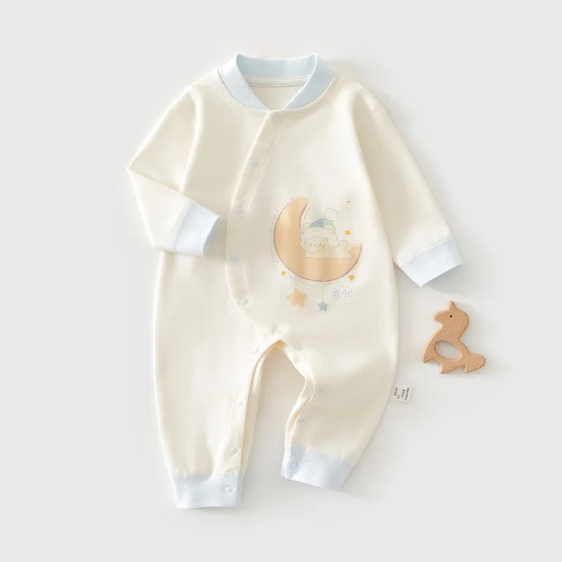 ZOETOPKID Newborn Baby Spring Autumn Cotton One-piece Clothes Baby Boy Girl Romper Boneless Bottoming Underwear Bodysuit
