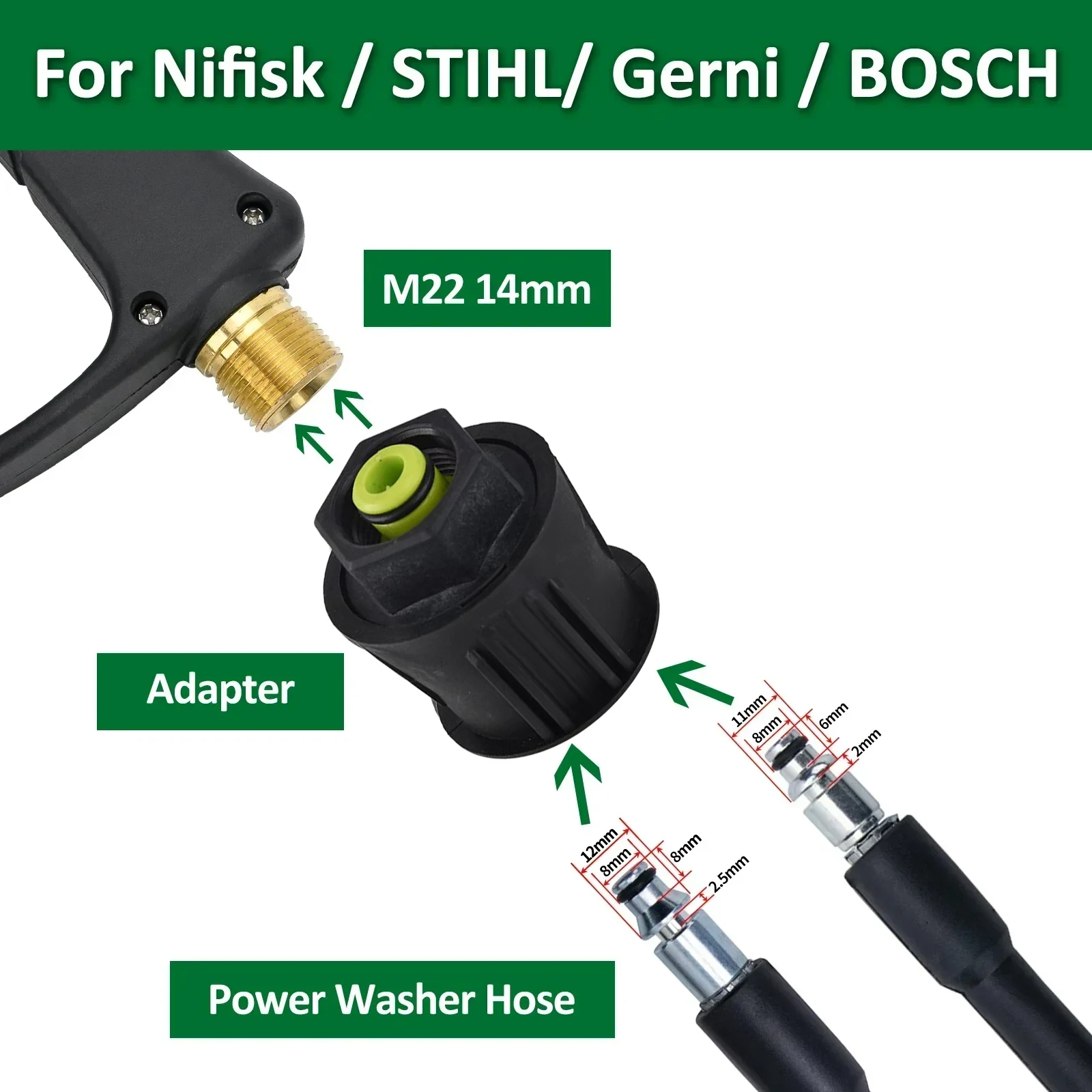 Hochdruckreinigerpistole für Karcher K2-K7 und Nilfisk – Multifunktions-Schnellverbindungsdüse, robuste Reinigung für Auto und Zuhause – Detail 6