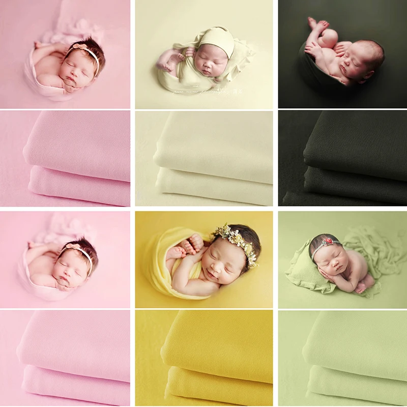 Newborn Photography Props Wraps Background Blanket Swaddling Stretchable Soft Fabrics for Studio Baby Posing Aid Props Accessory