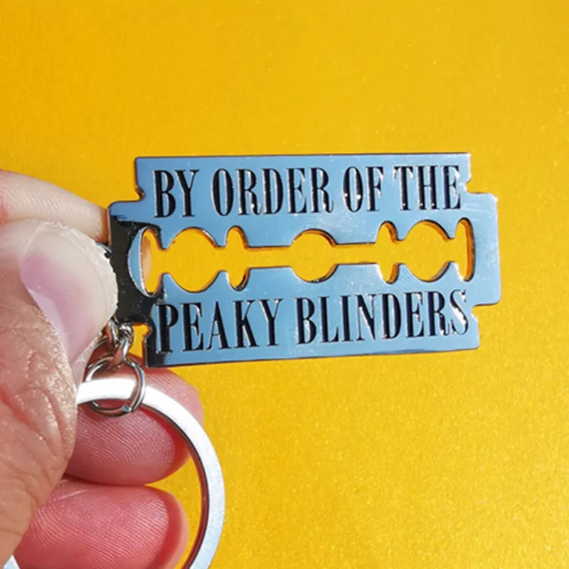 Razor Blade Keychain By Order of the Peaky Blinders Key Chain Stainless Metal Pendnat Keyring Razor Blade Jewelry Accessories