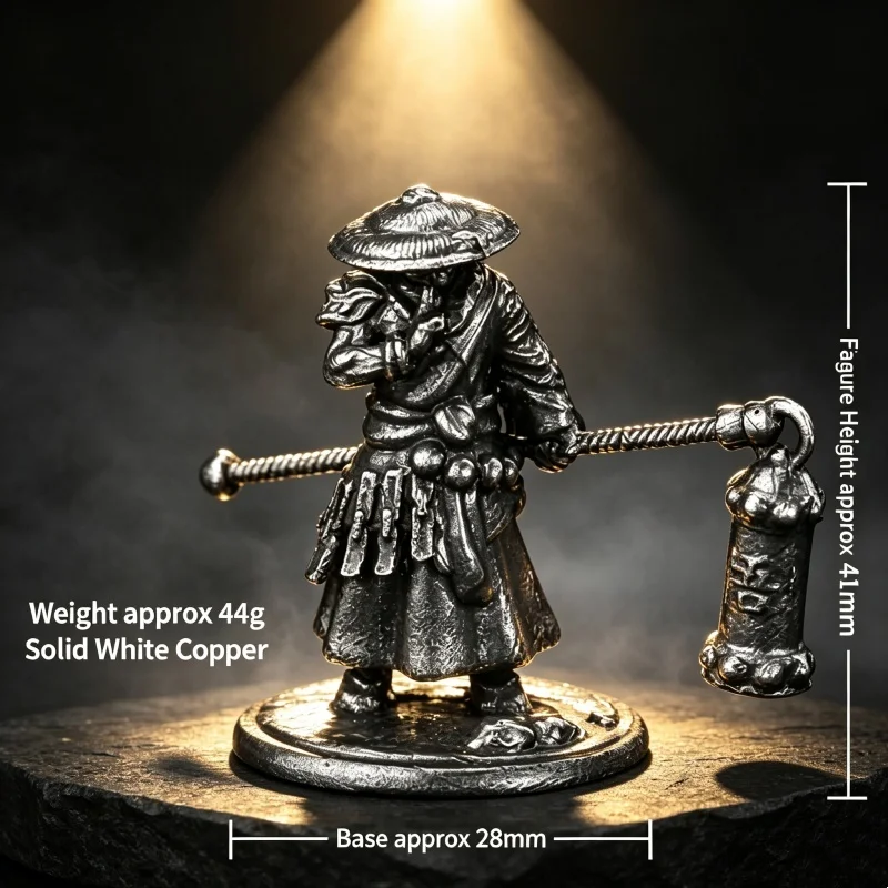 Chinese Classic Journey To The West Metal Mini Figurine White Copper Model Desktop Decoration Hobby Gift for Male Collectors
