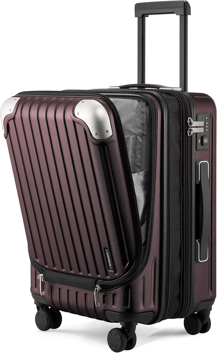 

20 Inch Expandable Hardside Spinner Luggage with Wheels, TSA Lock, Red - Durable ABS+PC Shell for Easy Travel