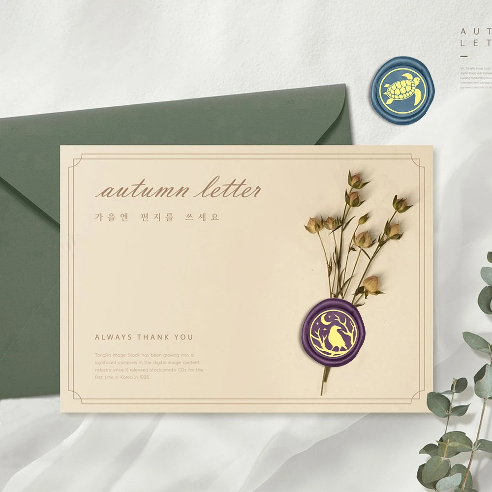 1pc Wax Seal Stamps Adorable Bunny Squirrel Hedgehog with Grass Butterfly Bee Vivid Animals 25mm Removable Head DIY Card Crafts