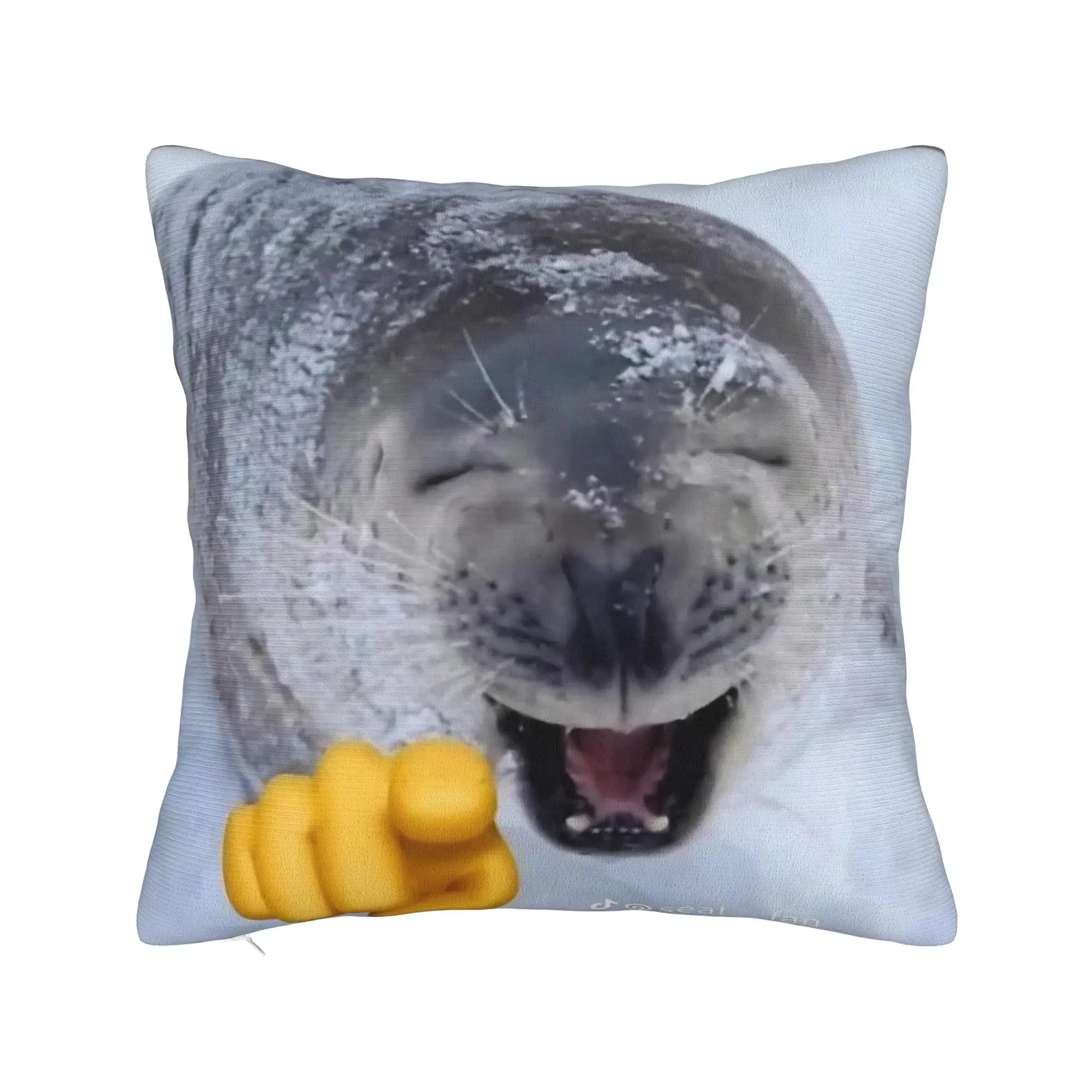 Seal Sea Happy Meme Square Pillow Cases  Cushion Covers Customized Zipper Decorative Throw Pillow Case Cover for Home 18