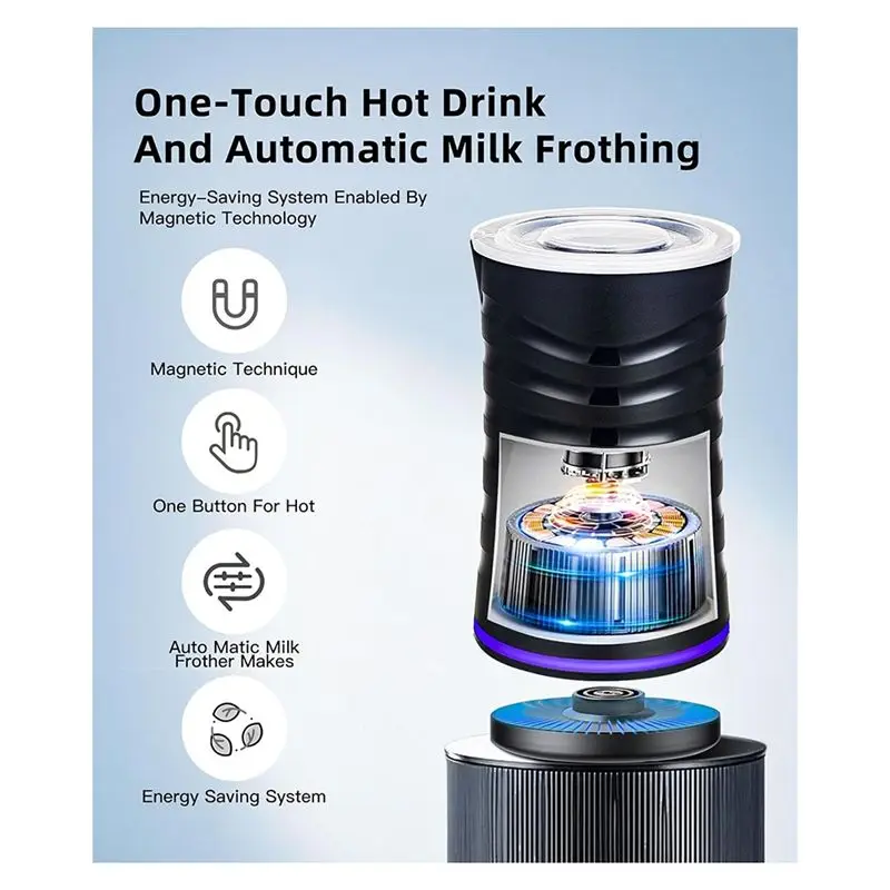 A40Z-Electric Milk Frother With Non-Stick Coating For Hot And Cold Milk Frother,Automatic Shut-Off,For Coffee,Milk Eu Plug