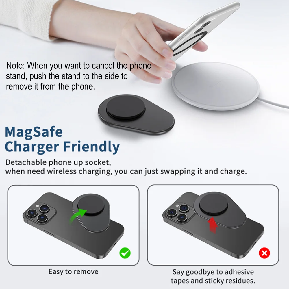 Grippopso Oval Griptok Magnetic Folding Mobile Phone Socket Holder Support for IPhone 15 14 Mac Safe Ring Finger Expanding Stand