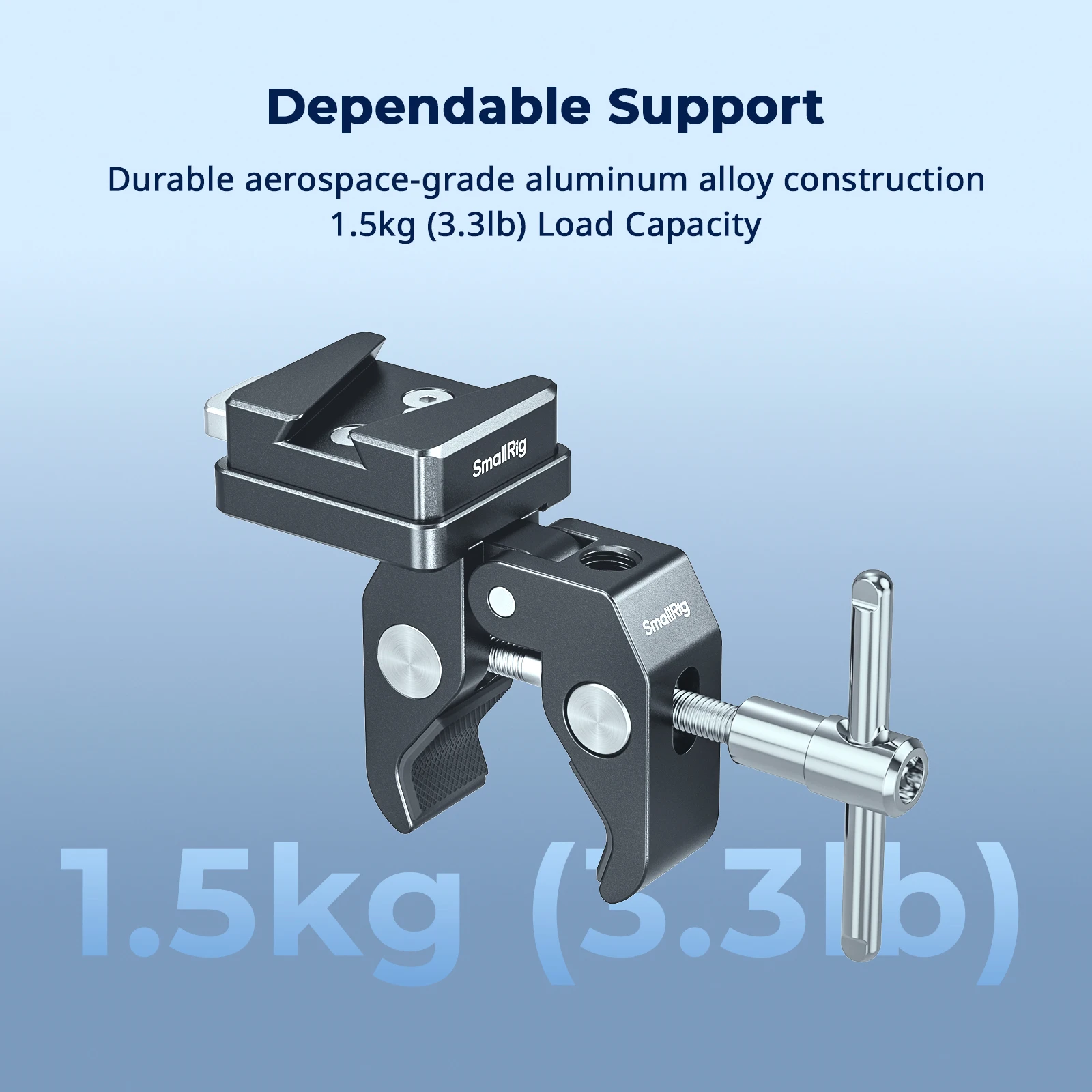 Zacisk SmallRig V-Mount w kształcie kraba, do większości akumulatorów z mocowaniem V, zakres mocowania 15–40 mm do statywów, statywów oświetleniowych -5313 — zdjęcie produktu 4