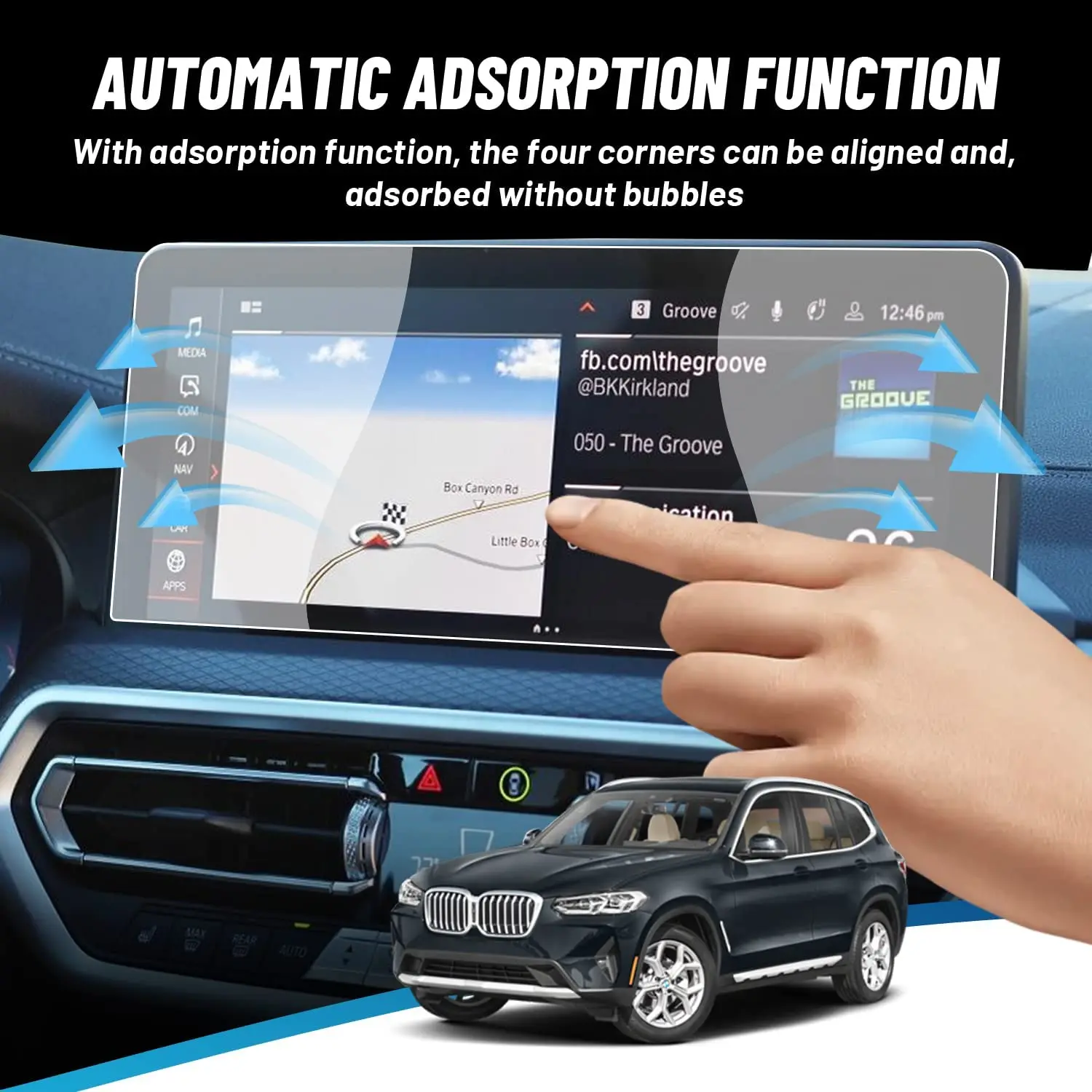 Compatible With BMW iX3 2022+ Premium Tempered Glass Screen Protector - Anti-Glare Scratch Fingerprint Navigation Protection