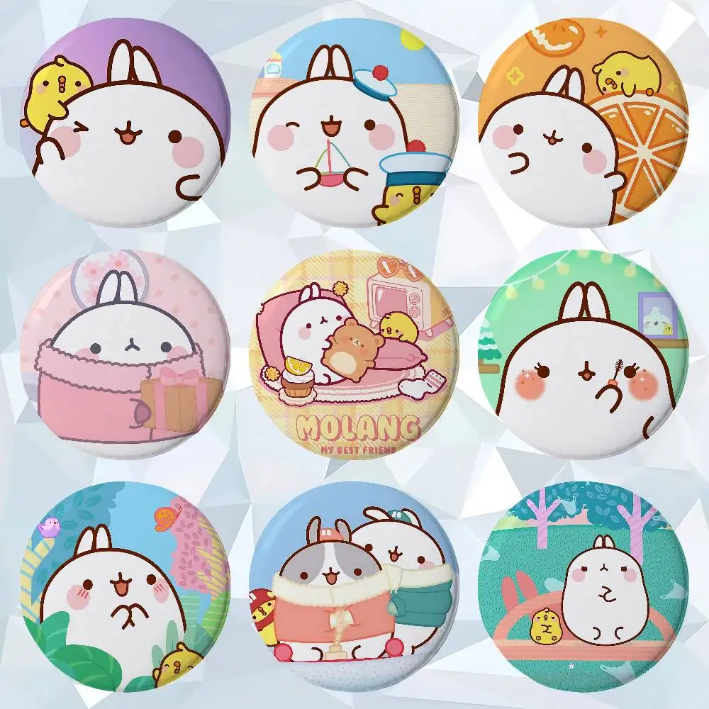 Cartoon M-Molang Cover Brooches Funny Meme Badge Fashion Jewelry Gifts