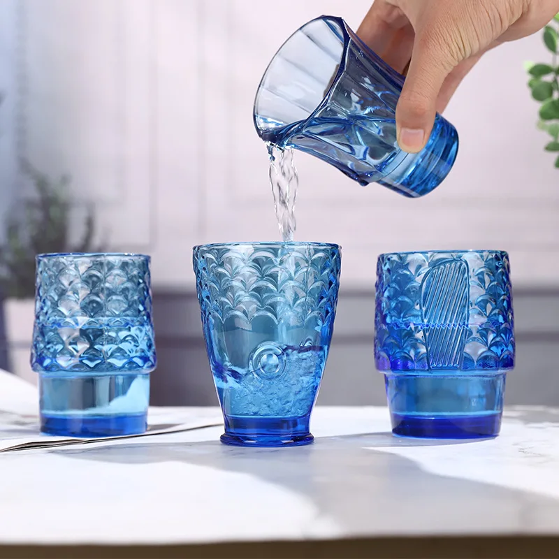 Relief Carp Shaped Stacked Glass Cup Set Creative Whiskey Glass Symbolizing Luck Drinking Cup Novelty Blown Glass Party Cups
