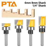 Cleaning Bottom Bit 6MM 6.35MM 8MM Bottom Bearing Router Bits Woodworking Carbide Cutters Milling Cutter for Wood Bit Face Mill