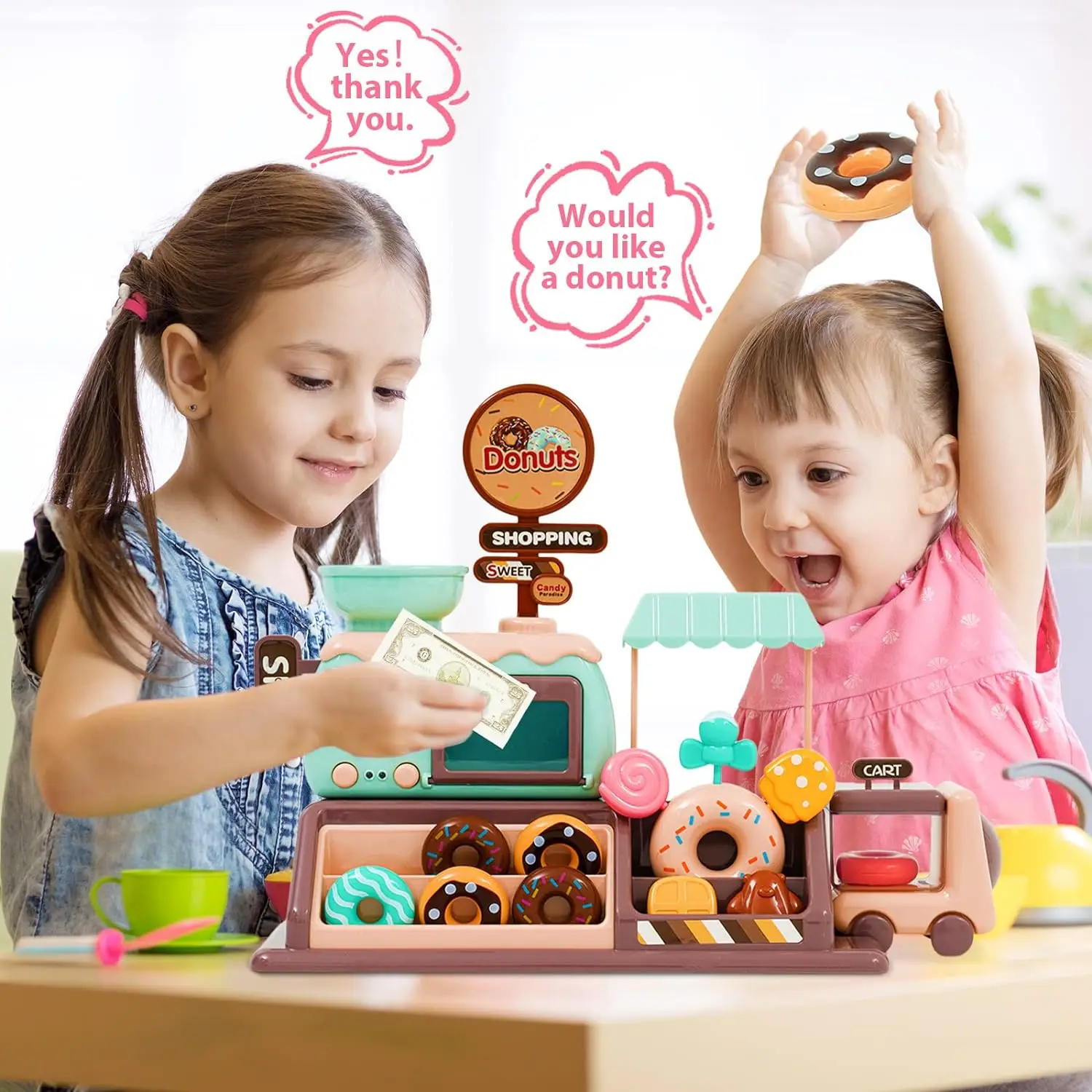 Playhouse Toy Donut Shop Ice Cream Cart Oven Shop Suitable for Boys and Girls Toy Car Birthday Gift