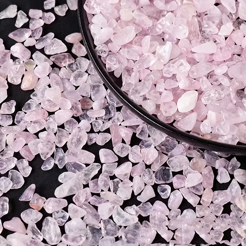 3-12mm Rose Quartz Crystal Gravel Polished Rocks Chips, Natural Pink Quartz Crystal Stones Irregular Aquarium Pebbles Rock Sands