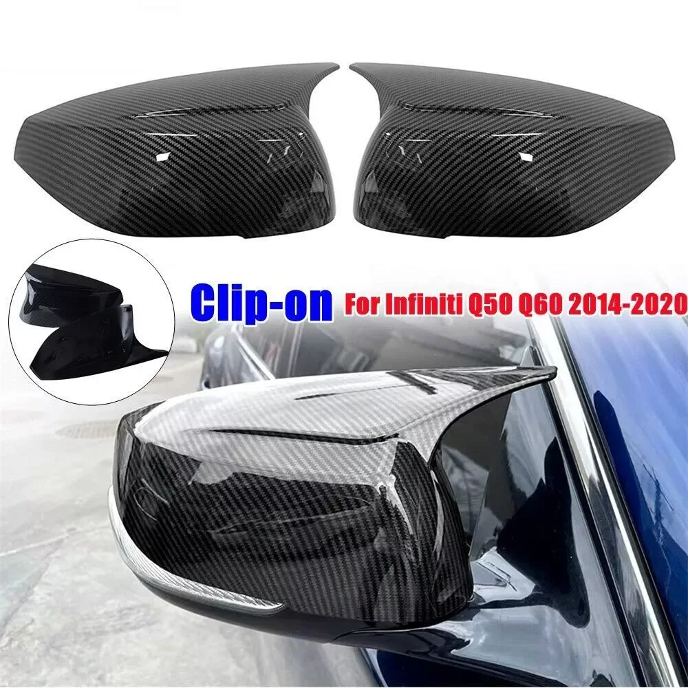 

1 пара автомобильных карбоновых накладок для зеркал в стиле M3, замена автомобильных запчастей для Infiniti Q50 Q60 2014 2015 2016 2017 2018 2019 2020 2021