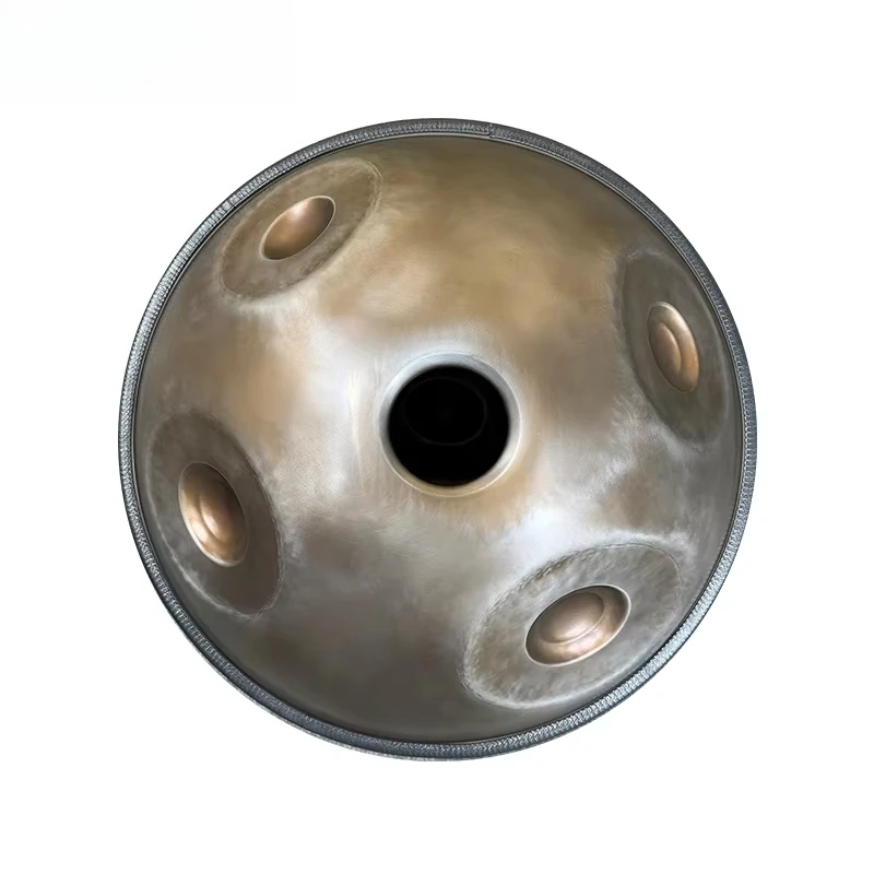 Silver Handmade Handpan Drum in D kurd 13+4 Notes  Stainless Steel Handpan Hand Drum With a Handpan Bag