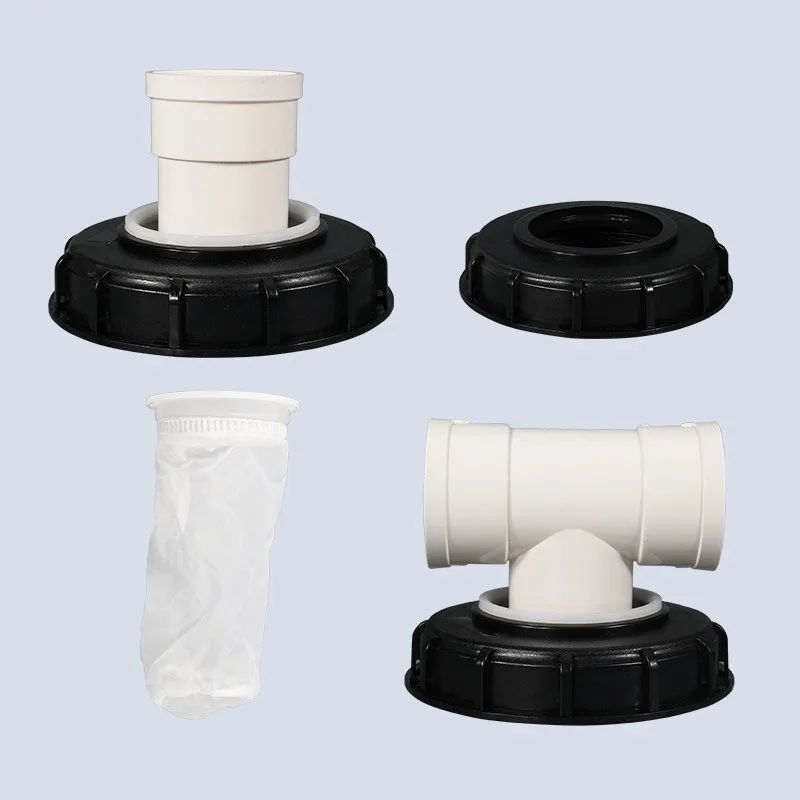IBC Ton Drum Fittings Plastic Cap 163mm Filter Ton Drum Matching Adapter with Filter Screw T-shaped/straight Head/elbow/vertical