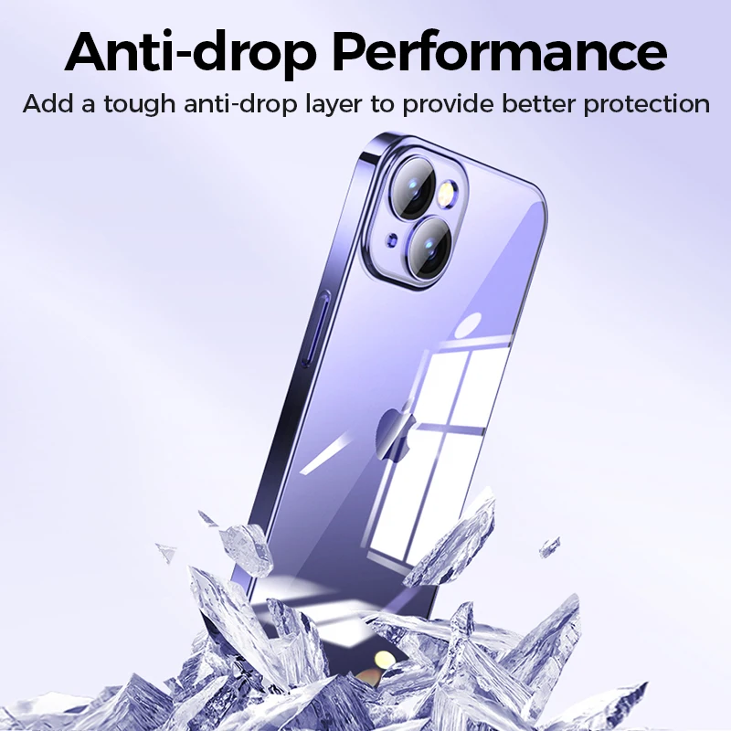 Joyroom funda enchapada para iPhone 14 Pro Max, cubierta de lente completa a prueba de golpes, funda de teléfono de TPU suave para iPhone 14 Pro Max