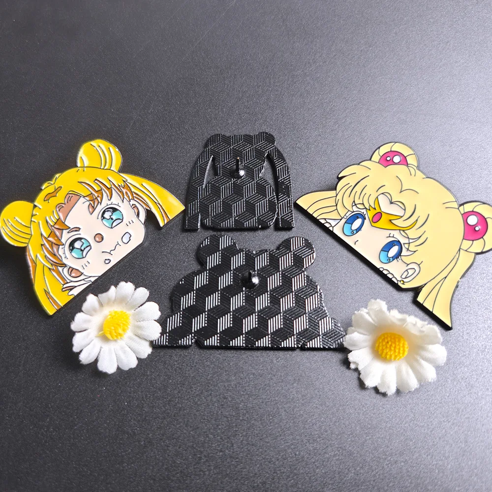 لطيف بحار القمر المينا دبوس Usagi Tsukino بروش التلبيب شارة بدبابيس على ظهره الملابس والاكسسوارات أنيمي مجوهرات هدايا عيد الميلاد #2