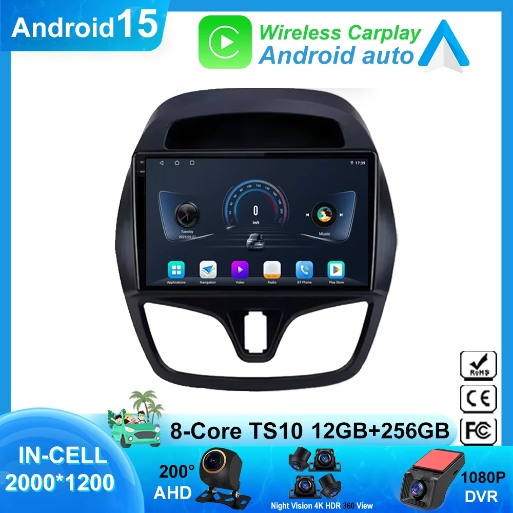 

Автомобиль Android для Chevrolet Spark Beat 2015-2017 Стерео головное устройство Мультимедийный плеер GPs Навигационный экран Dash 5G Wifi BT 2din