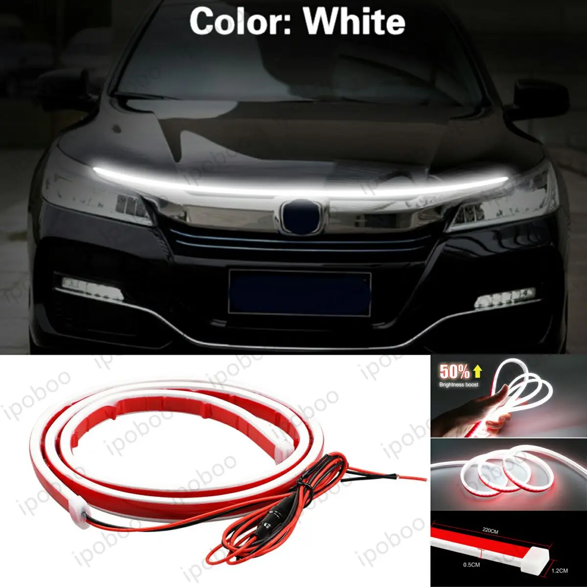 86 "LED هود شرائط مصباح لهوندا أكورد 2010-2023 مرنة الديناميكي المسح بدء تشغيل هودبيم عدة غطاء المحرك الديكور الخفيفة