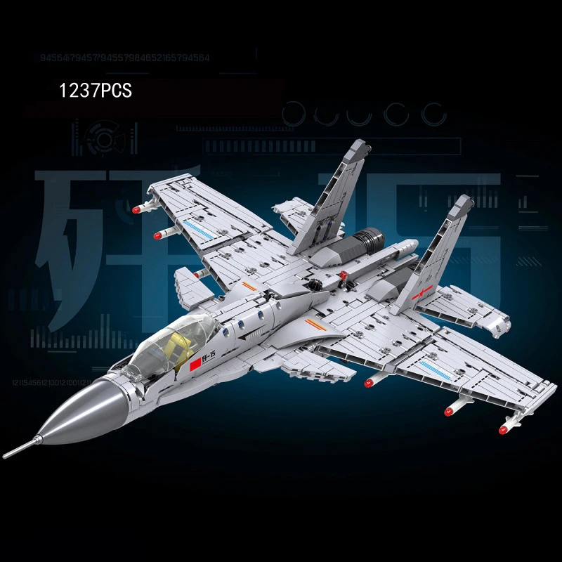 China Modern Military Flying Shark J-15 Eagle Fighter Building Block Airplane Flanker-D Bricks Consturction MODEL Sets Toys