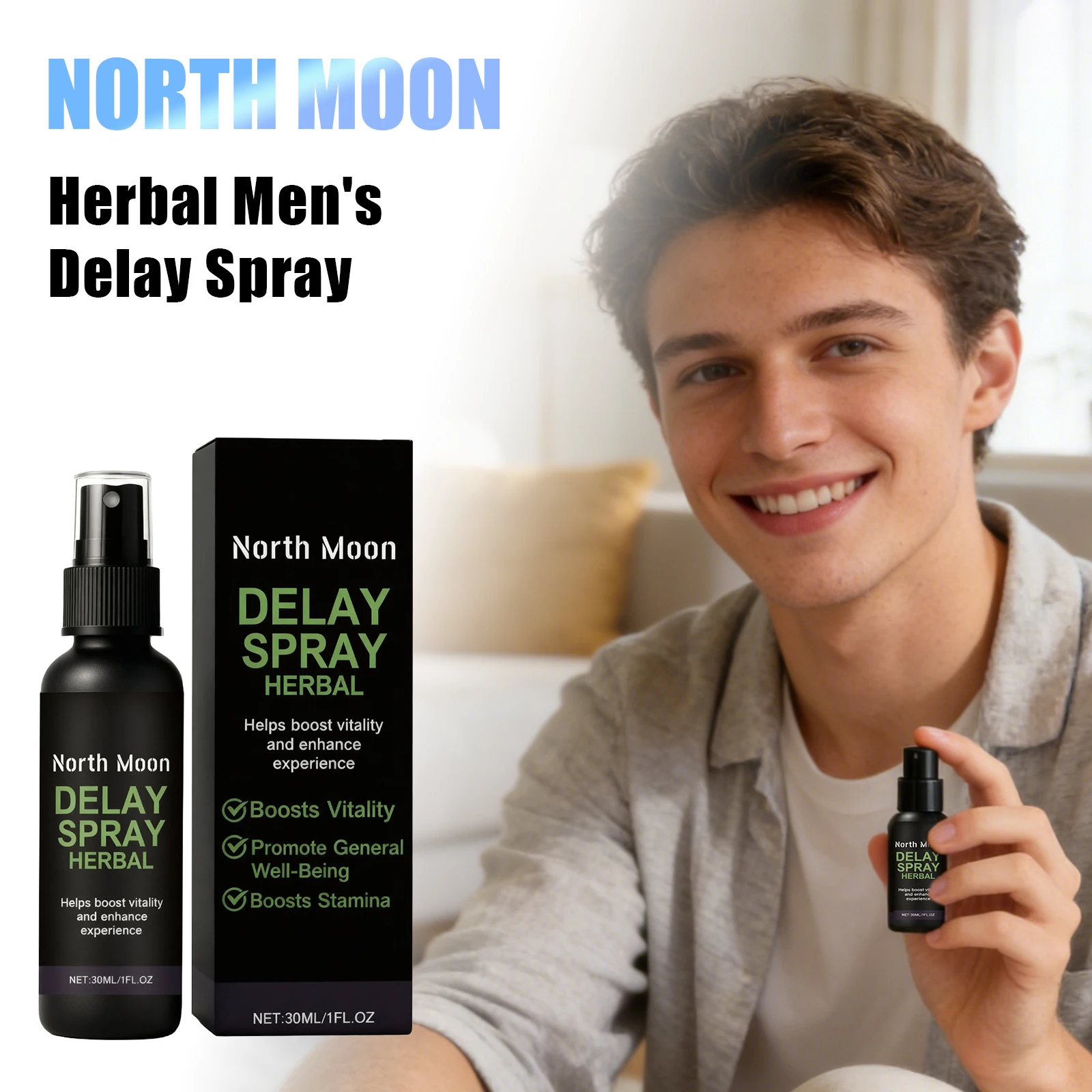 North Moon Male Delay Spray Enhance Endurance Extend Intimate Duration Increase Comfort Fast Absorb Men Sex Personal Care Liquid