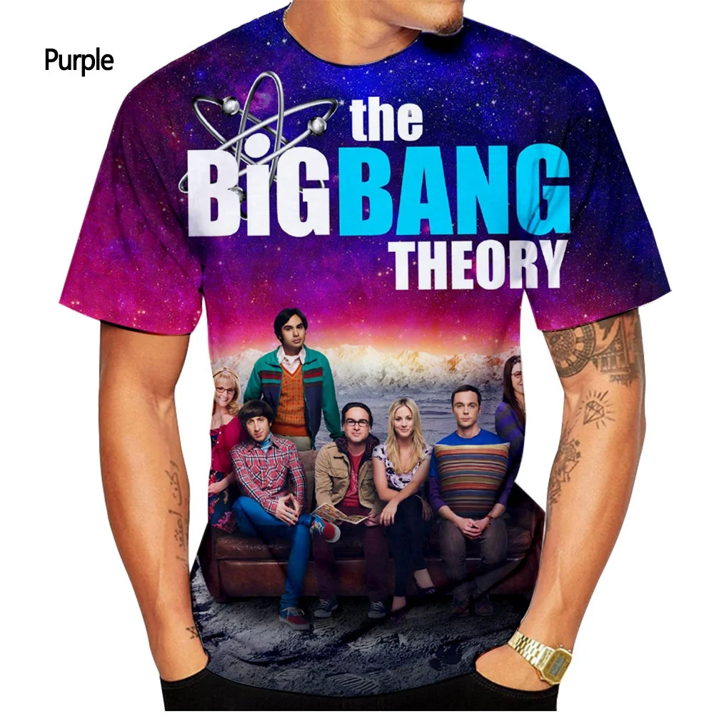 New fashion TV series The Big Bang Theory 3D printed T-shirt men\'s and women\'s summer casual short-sleeved funny T-shirt top