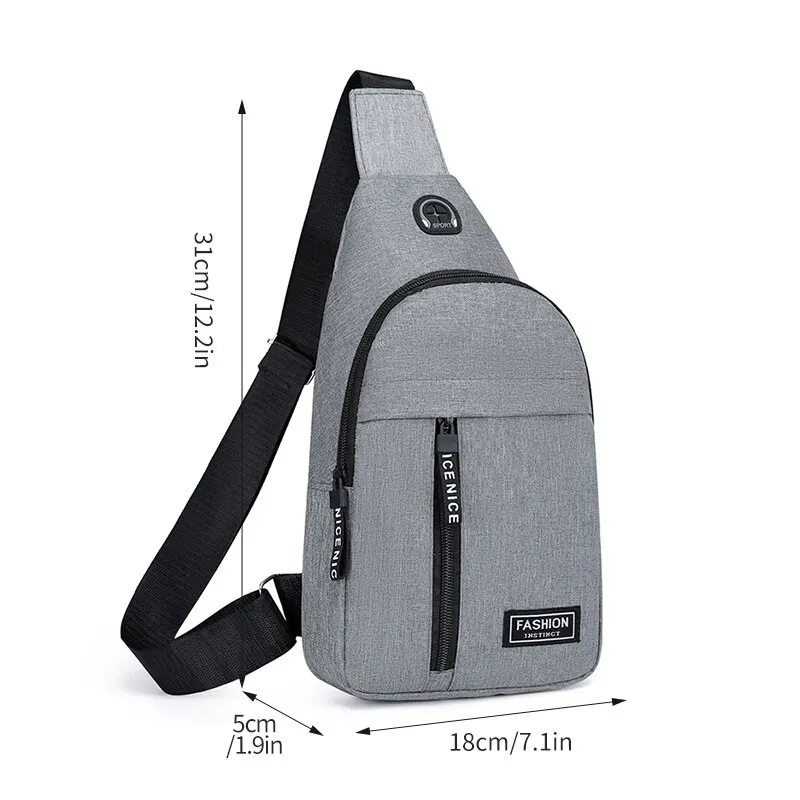 Business Men's Chest Bag Shoulder Messenger Bag Casual Canvas Travel Bag Waist Bag Multifunctional Waterproof Storage Bag сумка