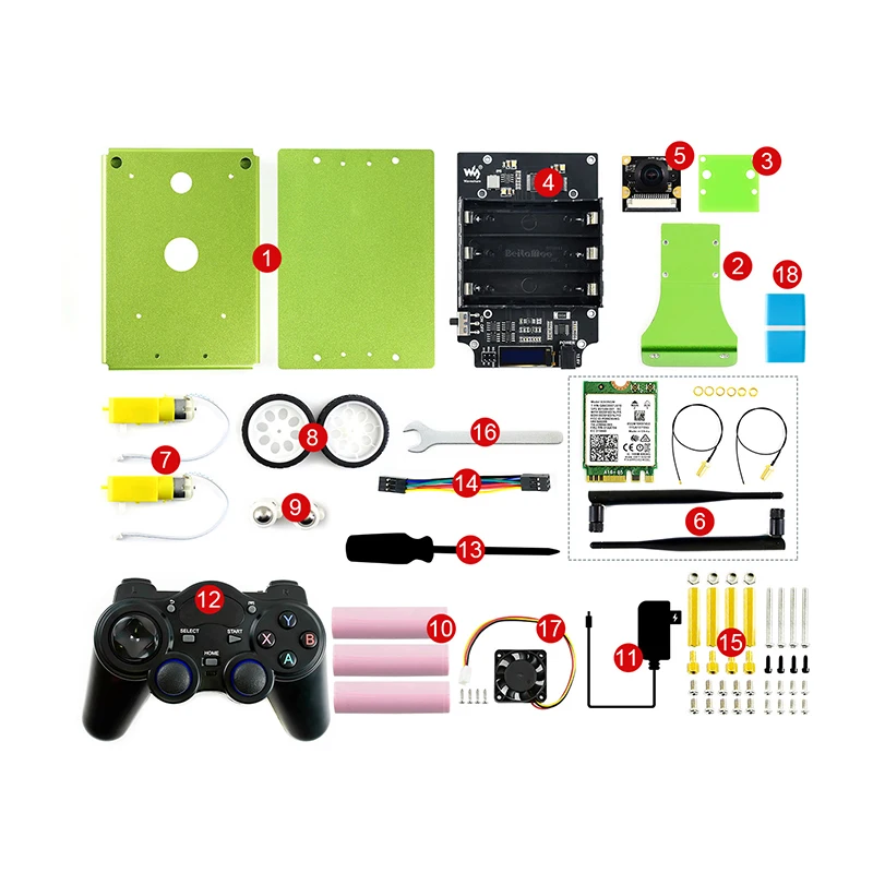 Kit de robô Nvidia Jetbot Smart AI para Jetson Nano B01Kit de desenvolvimento com câmera WiFi (placa e bateria não incluídos)