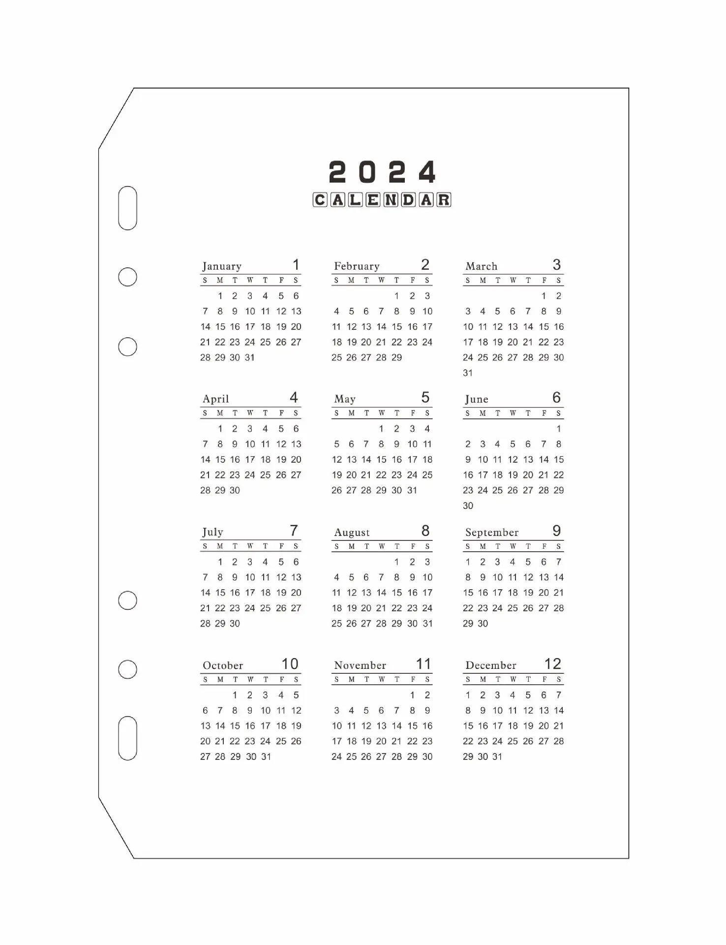 2025 Calendar A5 A6 6-hole Hand Account Loose-leaf Calendar Partition PP Frosted Transparent Protective Pad