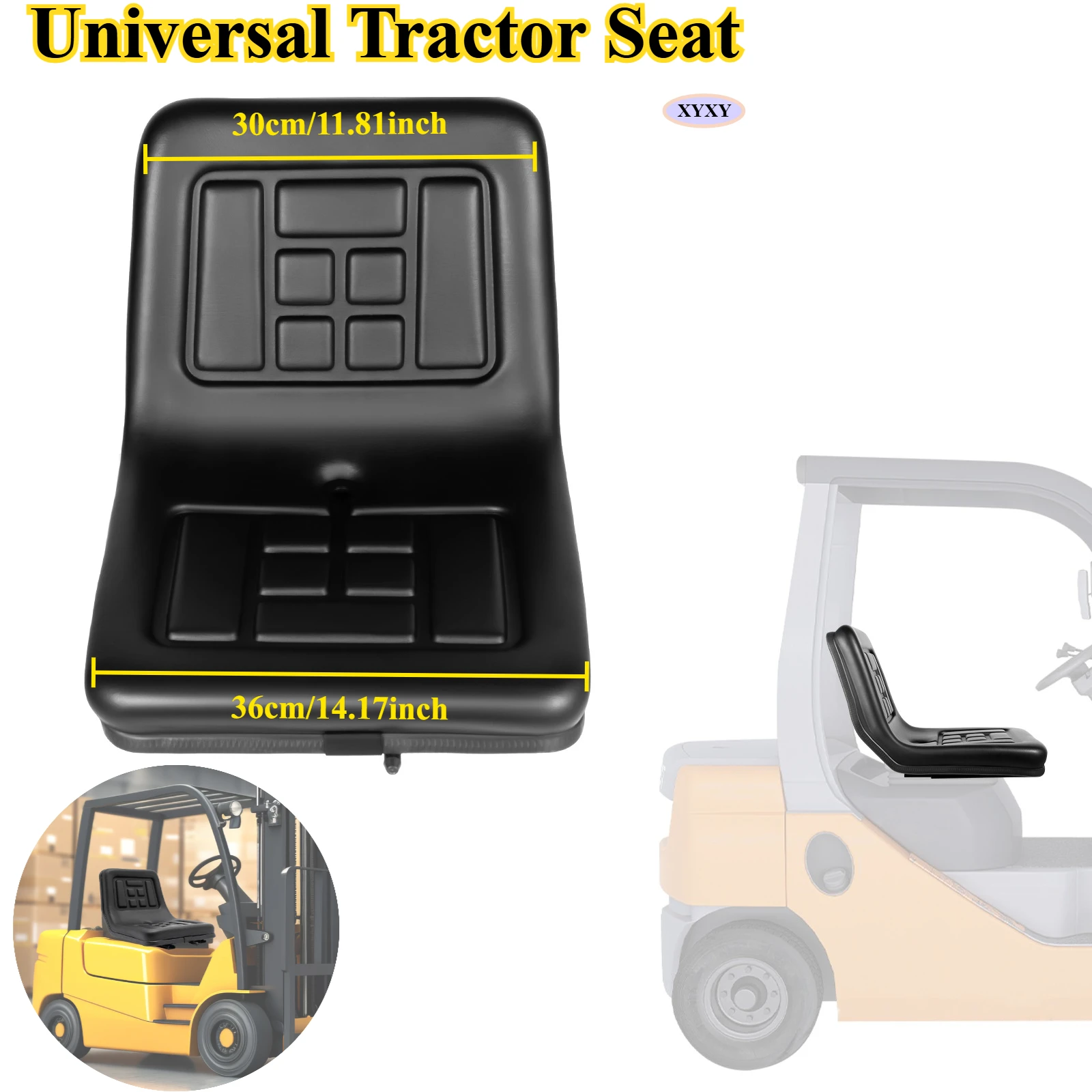 

Universal Tractor Seat&Lawn Mower Seat 5.9inch Adjustable for Craftsman Riding Mower, Forklift,Excavator,Go Kart,220lbs Capacity