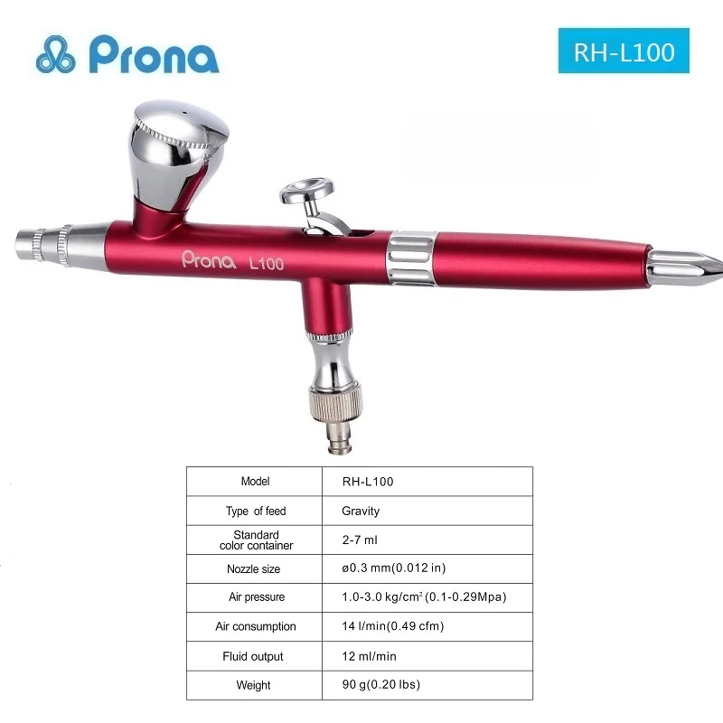 Prona RH-L100 Airbrush for Nails Paint Spray Gun Pneumatic Painting Pistol Confectionery Air Brush Art Cake Decorating Tools