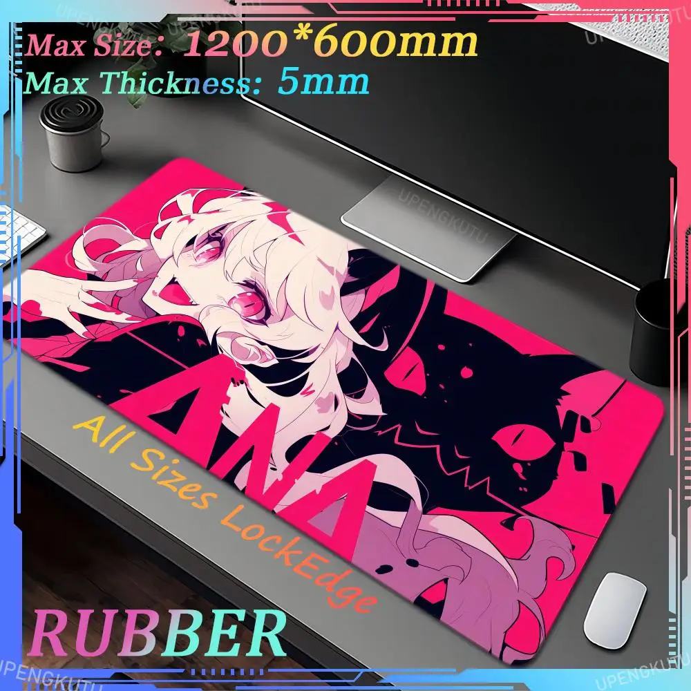 Anime Girl Rubber XXXL MousePad Cute Non-slip Desk Mat Pink Extra Large Game Keyboard Pad Gamer HD Printed Lock Edge Mouse Pad