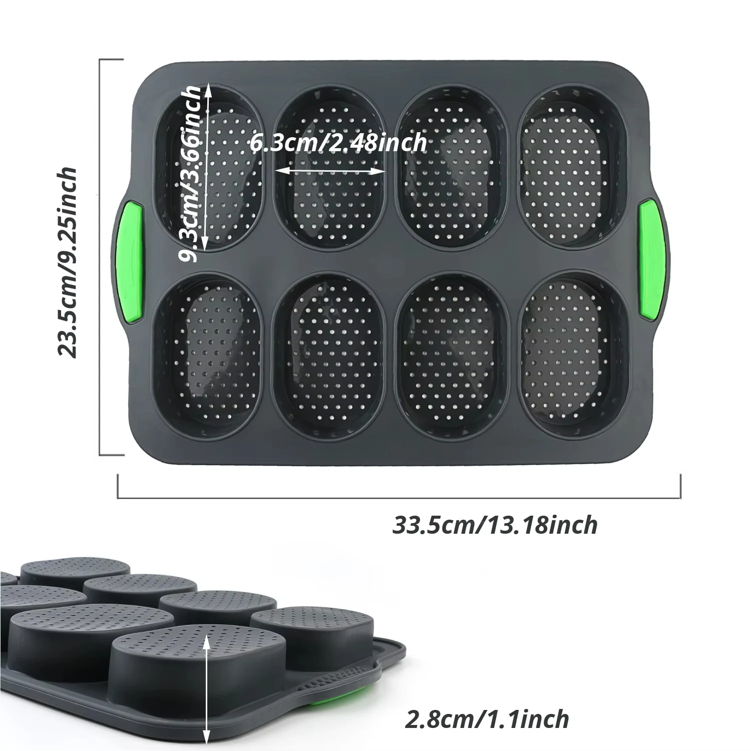 Two Types of Silicone Cake Baking Pans to Choose From, French Bread and Hamburger Trays, Non-Stick and Easy to Demold, Food-Grade Silicone, Suitable for Toast Bread, Sandwiches, Burgers, Baguettes, and DIY Bread for Beginners